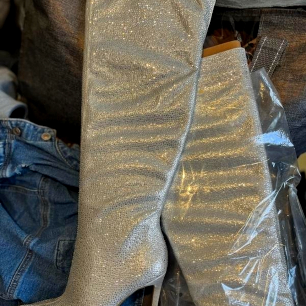 Silver high boots